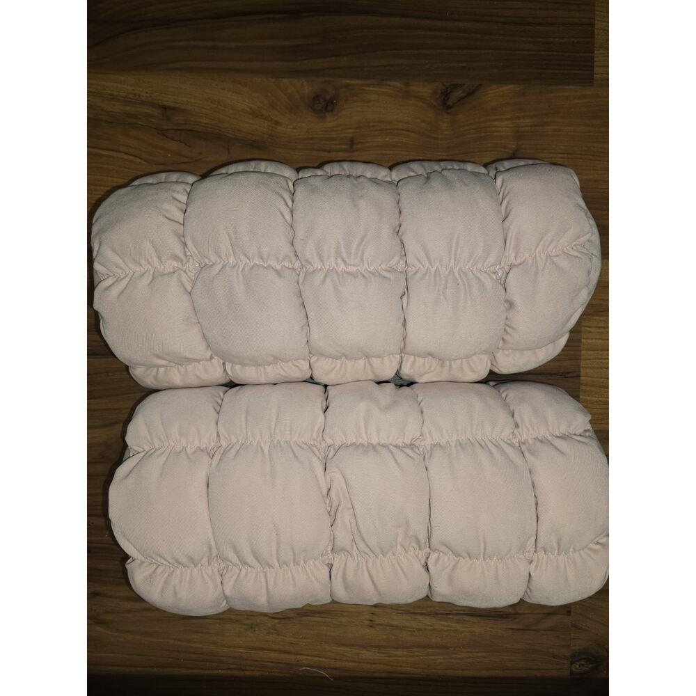 2 Room Essentials Bolster Pillows Pink Rectangle Quilted Fluffy - Picture 3 of 4